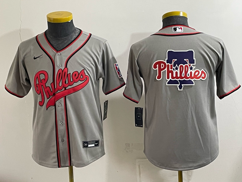 Youth 2026 Philadelphia Phillies blank grey Game Nike MLB Jersey 0830002->youth mlb jersey->Youth Jersey